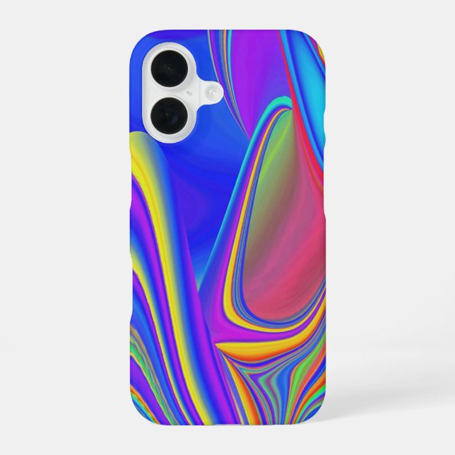 Summerfeeling , Abstract 3D Rainbowart iPhone 16 Case (Back)