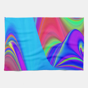 Summerfeeling , Abstract 3D Rainbowart Kitchen Towel