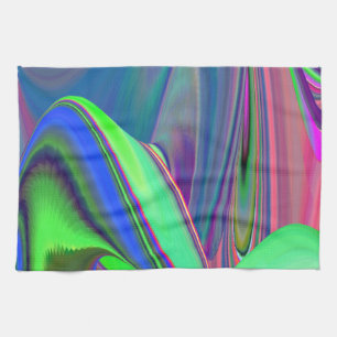 Summerfeeling , Abstract 3D Rainbowart Kitchen Towel