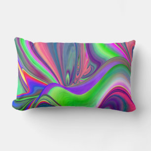 Summerfeeling , Abstract 3D Rainbowart Lumbar Pillow