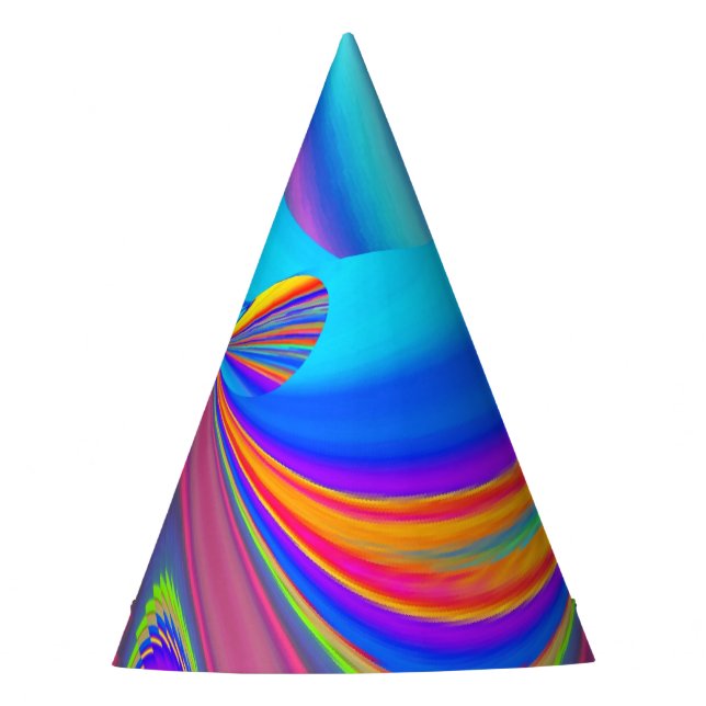 Summerfeeling , Abstract 3D Rainbowart Party Hat (Front)