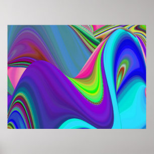 Summerfeeling , Abstract 3D Rainbowart Poster