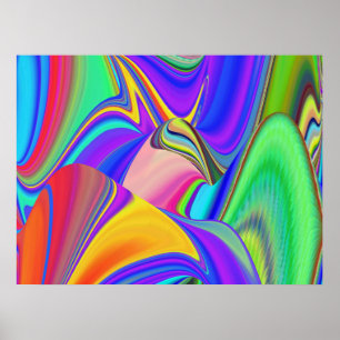 Summerfeeling , Abstract 3D Rainbowart Poster