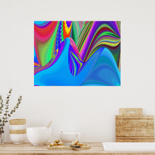 Summerfeeling , Abstract 3D Rainbowart Poster