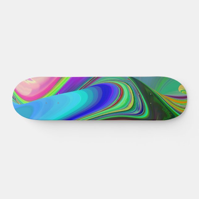 Summerfeeling , Abstract 3D Rainbowart Skateboard (Horz)
