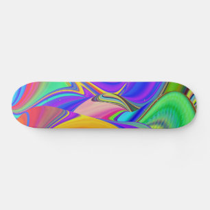 Summerfeeling , Abstract 3D Rainbowart Skateboard