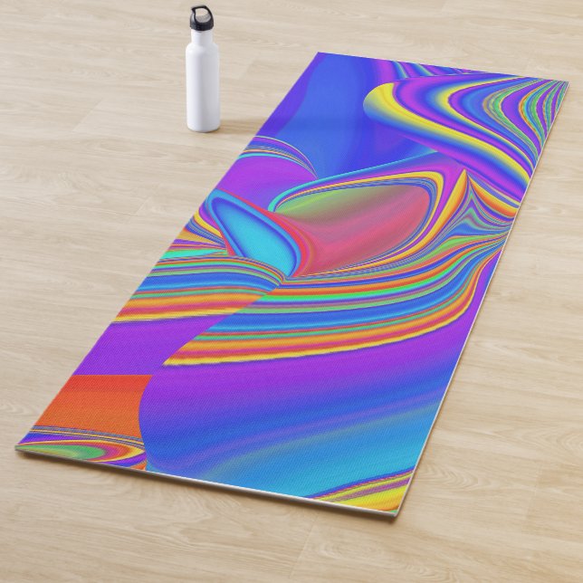 Summerfeeling , Abstract 3D Rainbowart Yoga Mat (In Situ)