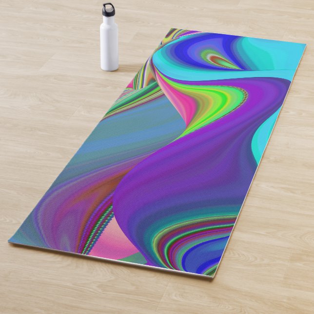 Summerfeeling , Abstract 3D Rainbowart Yoga Mat (In Situ)