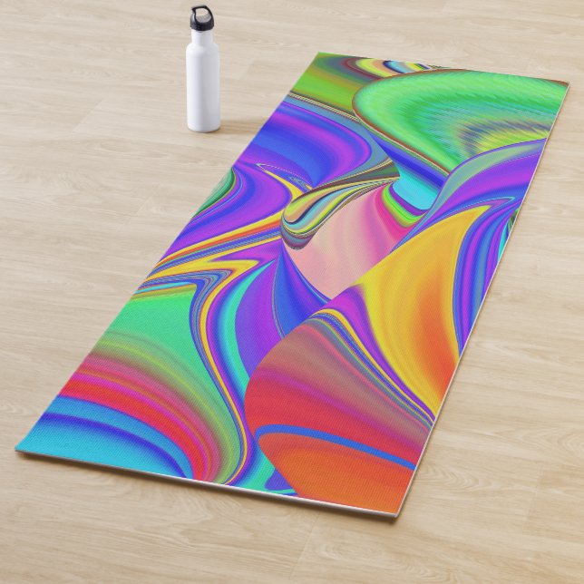 Summerfeeling , Abstract 3D Rainbowart Yoga Mat (In Situ)