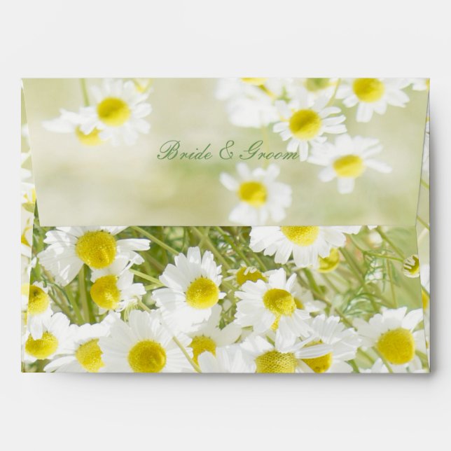 Summerfield Daisies Daisy Flower Wedding Envelope (Back (Top Flap))