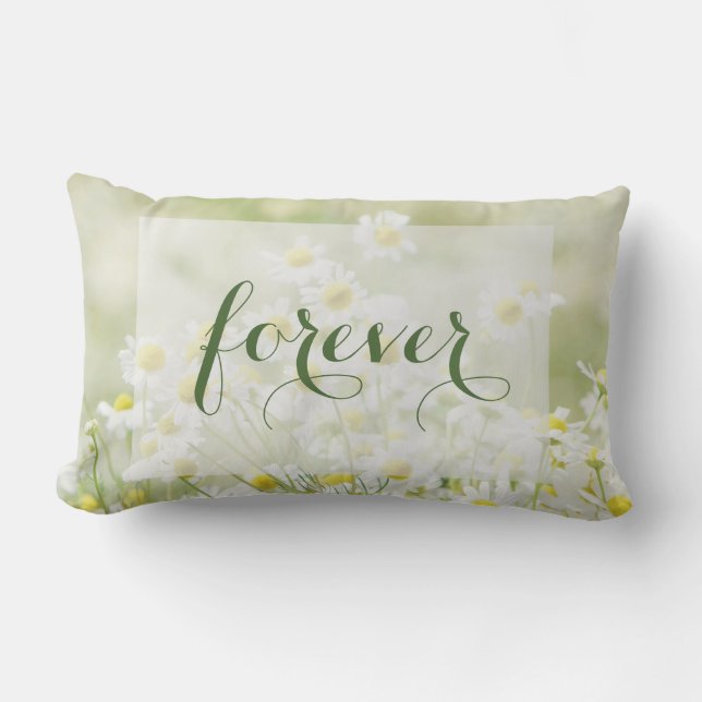 Summerfield Daisies Daisy Flower Wedding Forever Lumbar Pillow (Front)