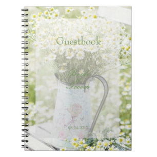 Summerfield Daisies Flower Wedding guest book
