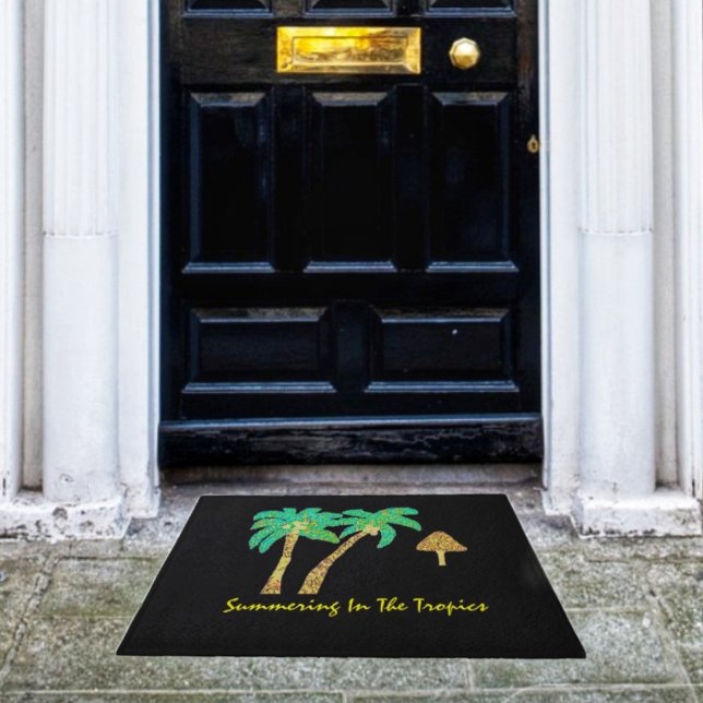 Summering In The Tropics Doormat (You're in vacation mode, when you display this Tropical welcome mat!)