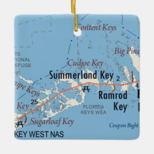Summerland Key Florida Map Ceramic Ornament