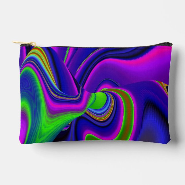 Summerrainbow , Abstract 3D Rainbowart Accessory Pouch (Front)