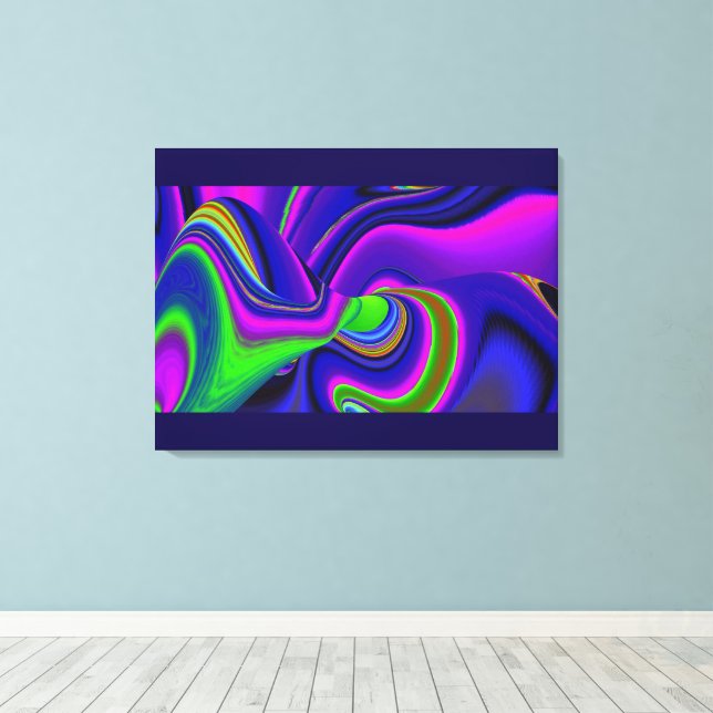 Summerrainbow , Abstract 3D Rainbowart Canvas Print (Insitu(Wood Floor))
