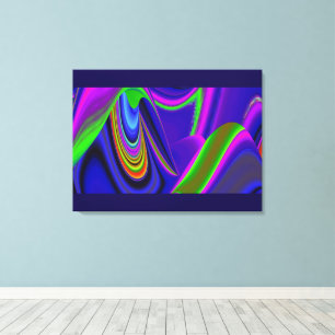 Summerrainbow , Abstract 3D Rainbowart Canvas Print