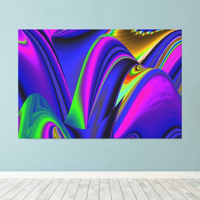 Summerrainbow , Abstract 3D Rainbowart Canvas Print (Insitu(Wood Floor))
