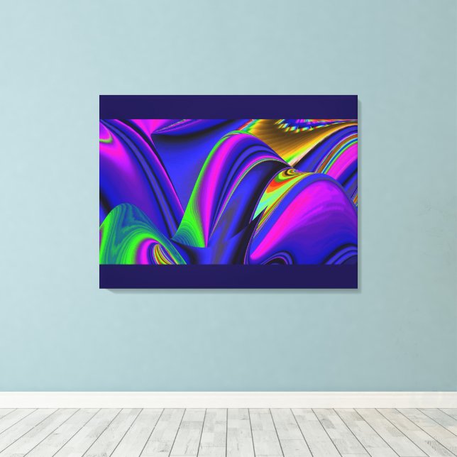 Summerrainbow , Abstract 3D Rainbowart Canvas Print (Insitu(Wood Floor))