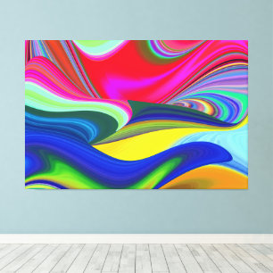 Summerrainbow , Abstract 3D Rainbowart Canvas Print