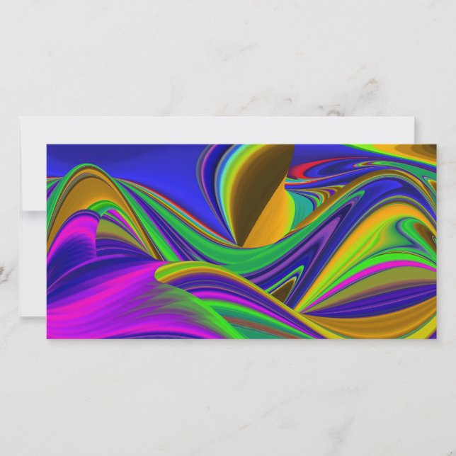 Summerrainbow , Abstract 3D Rainbowart Card (Front)