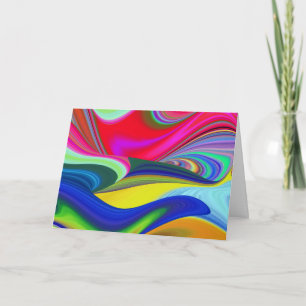 Summerrainbow , Abstract 3D Rainbowart Card