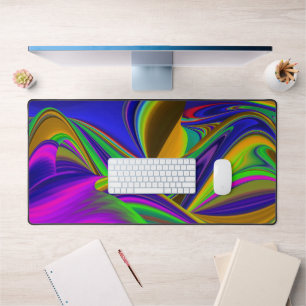 Summerrainbow , Abstract 3D Rainbowart Desk Mat