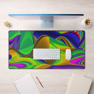 Summerrainbow , Abstract 3D Rainbowart Desk Mat