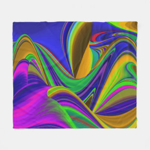 Summerrainbow , Abstract 3D Rainbowart Fleece Blanket