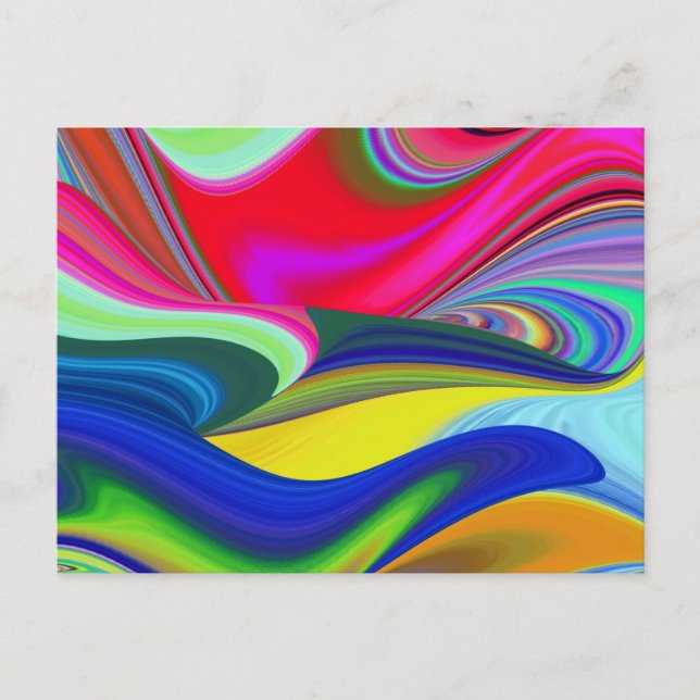 Summerrainbow , Abstract 3D Rainbowart Holiday Postcard (Front)