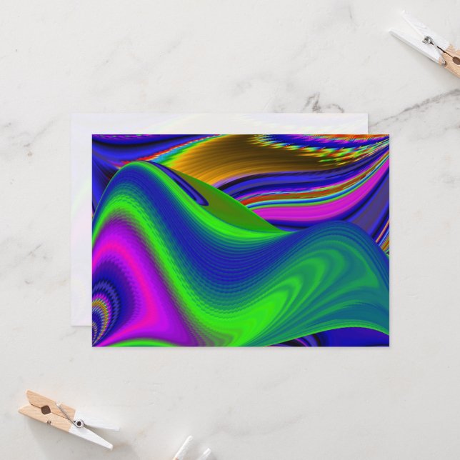 Summerrainbow , Abstract 3D Rainbowart Invitation (Front/Back In Situ)