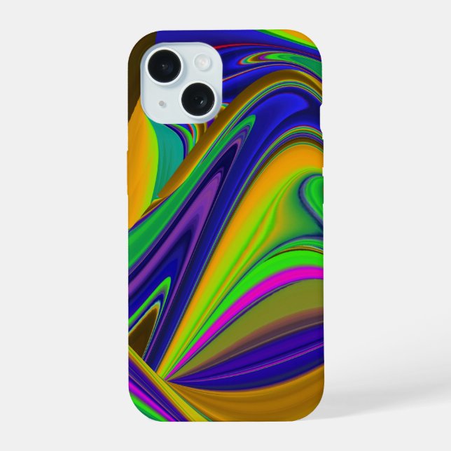 Summerrainbow , Abstract 3D Rainbowart iPhone 15 Case (Back)