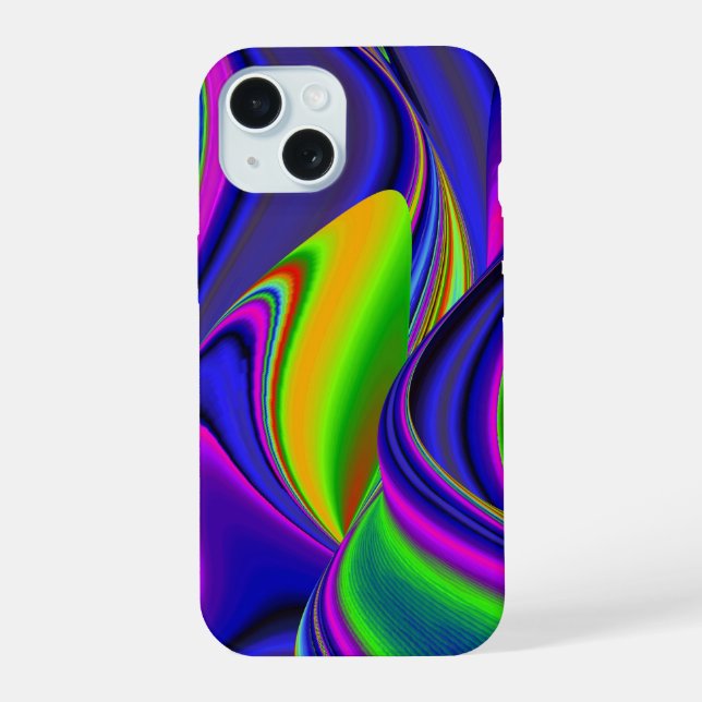 Summerrainbow , Abstract 3D Rainbowart iPhone 15 Case (Back)