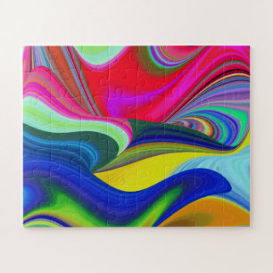 Summerrainbow , Abstract 3D Rainbowart Jigsaw Puzzle