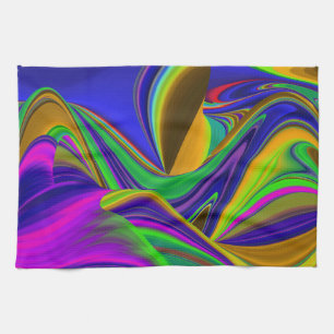 Summerrainbow , Abstract 3D Rainbowart Kitchen Towel