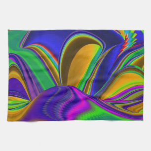 Summerrainbow , Abstract 3D Rainbowart Kitchen Towel