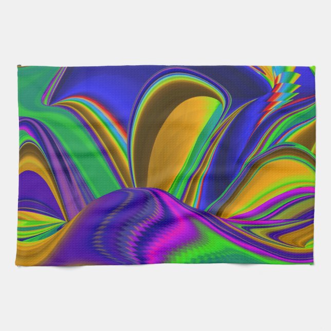 Summerrainbow , Abstract 3D Rainbowart Kitchen Towel (Horizontal)