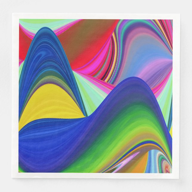 Summerrainbow , Abstract 3D Rainbowart Napkin (Front)