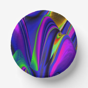 Summerrainbow , Abstract 3D Rainbowart Paper Plate