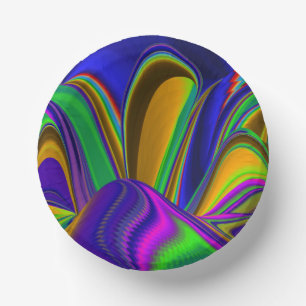 Summerrainbow , Abstract 3D Rainbowart Paper Plate