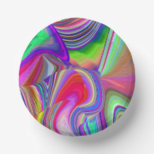 Summerrainbow , Abstract 3D Rainbowart Paper Plate