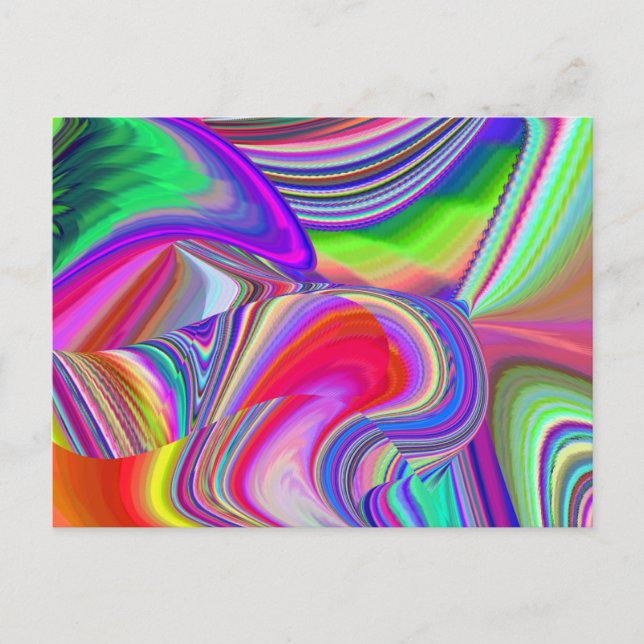 Summerrainbow , Abstract 3D Rainbowart Postcard (Front)