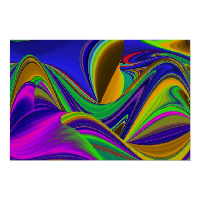 Summerrainbow , Abstract 3D Rainbowart Poster (Front)