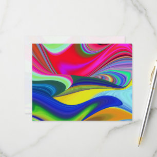 Summerrainbow , Abstract 3D Rainbowart RSVP Card