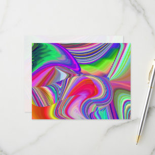 Summerrainbow , Abstract 3D Rainbowart RSVP Card