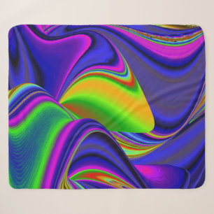 Summerrainbow , Abstract 3D Rainbowart Sherpa Blanket