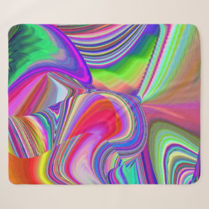 Summerrainbow , Abstract 3D Rainbowart Sherpa Blanket
