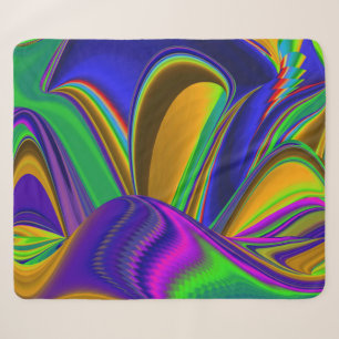 Summerrainbow , Abstract 3D Rainbowart Sherpa Blanket