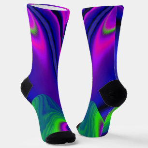 Summerrainbow , Abstract 3D Rainbowart Socks