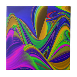 Summerrainbow , Abstract 3D Rainbowart Tile